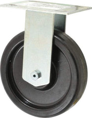 E.R. Wagner - 6" Diam x 1-1/2" Wide x 7-3/8" OAH Top Plate Mount Rigid Caster - Phenolic, 450 Lb Capacity, Roller Bearing, 3-3/4 x 4-5/8" Plate - Eagle Tool & Supply