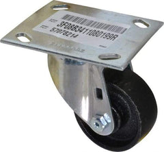 E.R. Wagner - 3" Diam x 1-1/4" Wide x 4-3/8" OAH Top Plate Mount Swivel Caster - Semi-Steel, 450 Lb Capacity, Roller Bearing, 3-3/4 x 4-5/8" Plate - Eagle Tool & Supply