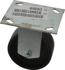 E.R. Wagner - 4" Diam x 1-1/2" Wide x 5-3/8" OAH Top Plate Mount Rigid Caster - Semi-Steel, 450 Lb Capacity, Roller Bearing, 3-3/4 x 4-5/8" Plate - Eagle Tool & Supply