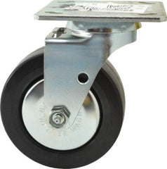 E.R. Wagner - 5" Diam x 2" Wide x 6-1/2" OAH Top Plate Mount Swivel Caster - Polypropylene, 650 Lb Capacity, Roller Bearing, 4 x 4-1/2" Plate - Eagle Tool & Supply