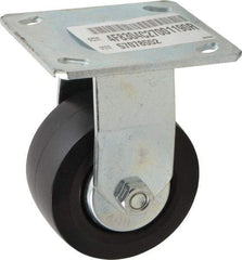 E.R. Wagner - 4" Diam x 2" Wide x 5-5/8" OAH Top Plate Mount Rigid Caster - Polypropylene, 600 Lb Capacity, Roller Bearing, 4 x 4-1/2" Plate - Eagle Tool & Supply