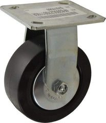 E.R. Wagner - 5" Diam x 2" Wide x 6-1/2" OAH Top Plate Mount Rigid Caster - Polypropylene, 650 Lb Capacity, Roller Bearing, 4 x 4-1/2" Plate - Eagle Tool & Supply