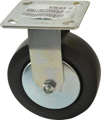E.R. Wagner - 6" Diam x 2" Wide x 7-1/2" OAH Top Plate Mount Rigid Caster - Polypropylene, 700 Lb Capacity, Roller Bearing, 4 x 4-1/2" Plate - Eagle Tool & Supply