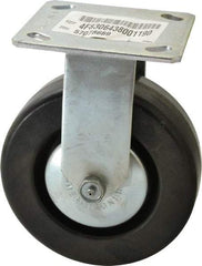 E.R. Wagner - 6" Diam x 2" Wide x 7-1/2" OAH Top Plate Mount Rigid Caster - Phenolic, 700 Lb Capacity, Roller Bearing, 4 x 4-1/2" Plate - Eagle Tool & Supply