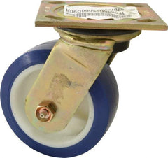 E.R. Wagner - 5" Diam x 2" Wide x 6-1/2" OAH Top Plate Mount Swivel Caster - Polyurethane, 750 Lb Capacity, Delrin Bearing, 4 x 4-1/2" Plate - Eagle Tool & Supply