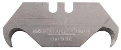 Stanley - 5 Piece High Carbon Steel Hook Blade - 1-7/8" OAL, 0.024" Blade Thickness - Eagle Tool & Supply