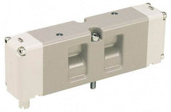 Parker - Single Solenoid 2 Position, Aluminum Solenoid Valve - Normally Open Through Ports 1 & 2, 145 Max PSI, Buna-N Seal - Eagle Tool & Supply