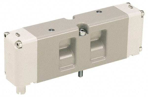Parker - Double Solenoid 3 Position, Aluminum Solenoid Valve - All Ports Blocked, 145 Max PSI, Buna-N Seal - Eagle Tool & Supply