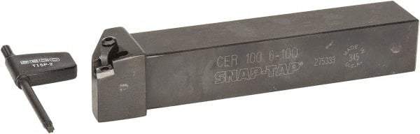 Seco - Right Hand Cut, 1" Shank Width x 1" Shank Height Indexable Threading Toolholder - 6" OAL, 10ER Insert Compatibility, CE Toolholder - Eagle Tool & Supply