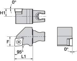 Kennametal - Left Hand Cut, Size KM25, CC.. Insert Compatiblity, External Modular Turning & Profiling Cutting Unit Head - 16mm Ctr to Cutting Edge, 30mm Head Length, Through Coolant, Series Screw-On - Eagle Tool & Supply