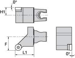 Kennametal - Left Hand Cut, Size KM25, RC.. 10T3M0 Insert Compatiblity, External Modular Turning & Profiling Cutting Unit Head - 22mm Ctr to Cutting Edge, 30mm Head Length, Through Coolant, Series Screw-On - Eagle Tool & Supply