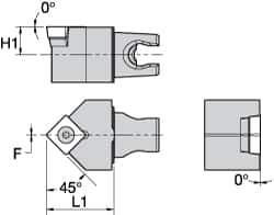 Kennametal - Neutral Cut, Size KM25, SC.. 120408 Insert Compatiblity, External Modular Turning & Profiling Cutting Unit Head - 30mm Head Length, Through Coolant, Series Screw-On - Eagle Tool & Supply
