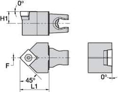 Kennametal - Neutral Cut, Size KM25, SC.. 120408 Insert Compatiblity, External Modular Turning & Profiling Cutting Unit Head - 30mm Head Length, Through Coolant, Series Screw-On - Eagle Tool & Supply
