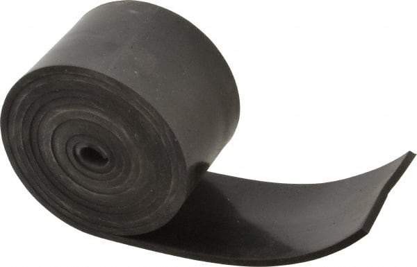 Made in USA - 1/8" Thick x 2" Wide x 60" Long, Buna-N Rubber Strip - Stock Length, 60 Shore A Durometer, 800 to 1,000 psi Tensile Strength, -20 to 170°F, Black - Eagle Tool & Supply