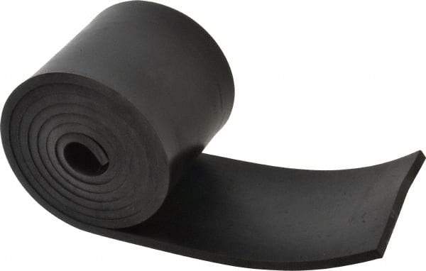 Made in USA - 1/4" Thick x 4" Wide x 60" Long, Buna-N Rubber Strip - Stock Length, 60 Shore A Durometer, 800 to 1,000 psi Tensile Strength, -20 to 170°F, Black - Eagle Tool & Supply
