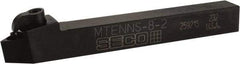 Seco - MTEN, Neutral Cut, 0° Lead Angle, 1/2" Shank Height x 1/2" Shank Width, Negative Rake Indexable Turning Toolholder - 4-1/2" OAL, TN..22. Insert Compatibility, Series Multiple Lock - Eagle Tool & Supply