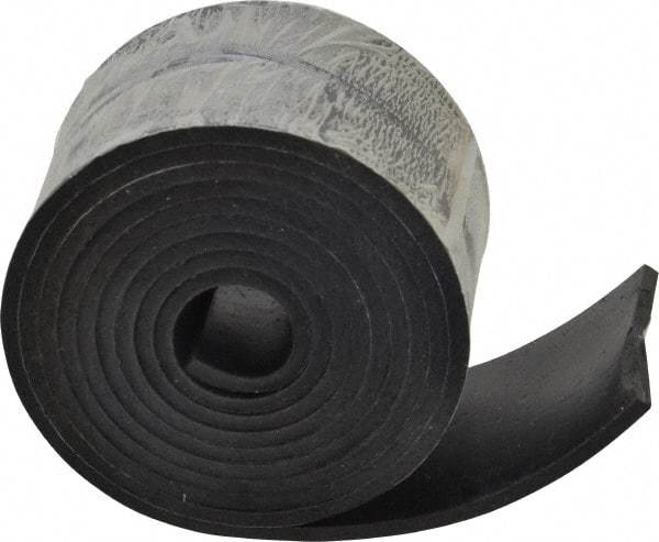Made in USA - 1/8" Thick x 2" Wide x 60" Long, Neoprene Rubber Strip - Stock Length, 60 Shore A Durometer, 1,000 to 1,200 psi Tensile Strength, -40 to 212°F, Black - Eagle Tool & Supply