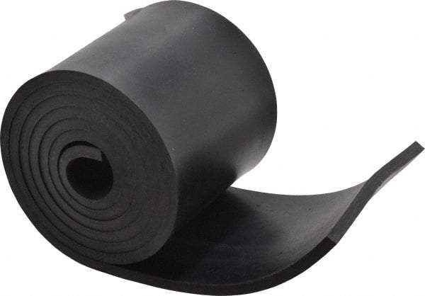 Made in USA - 1/4" Thick x 4" Wide x 60" Long, Neoprene Rubber Strip - Stock Length, 60 Shore A Durometer, 1,000 to 1,200 psi Tensile Strength, -40 to 212°F, Black - Eagle Tool & Supply