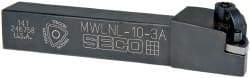 Seco - MWLN, Left Hand Cut, -5° Lead Angle, 5/8" Shank Height x 5/8" Shank Width, Negative Rake Indexable Turning Toolholder - 4" OAL, WN..33. Insert Compatibility, Series Multiple Lock - Eagle Tool & Supply