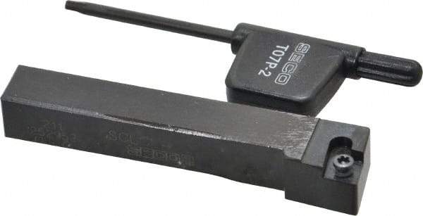 Seco - SCLC, Left Hand Cut, -5° Lead Angle, 3/8" Shank Height x 3/8" Shank Width, Neutral Rake Indexable Turning Toolholder - 2-1/2" OAL, CC..21.5. Insert Compatibility, Series Screw Lock - Eagle Tool & Supply