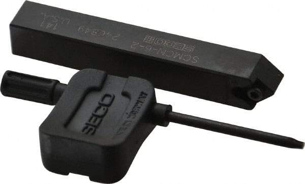 Seco - SCMC, Neutral Cut, 0° Lead Angle, 3/8" Shank Height x 3/8" Shank Width, Neutral Rake Indexable Turning Toolholder - 2-1/2" OAL, CC..21.5. Insert Compatibility, Series Screw Lock - Eagle Tool & Supply