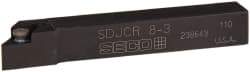 Seco - SDJC, Right Hand Cut, -3° Lead Angle, 1/2" Shank Height x 1/2" Shank Width, Neutral Rake Indexable Turning Toolholder - 3-1/2" OAL, DC..32.5. Insert Compatibility, Series Screw Lock - Eagle Tool & Supply