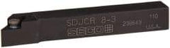 Seco - SDJC, Right Hand Cut, -3° Lead Angle, 1/2" Shank Height x 1/2" Shank Width, Neutral Rake Indexable Turning Toolholder - 3-1/2" OAL, DC..32.5. Insert Compatibility, Series Screw Lock - Eagle Tool & Supply