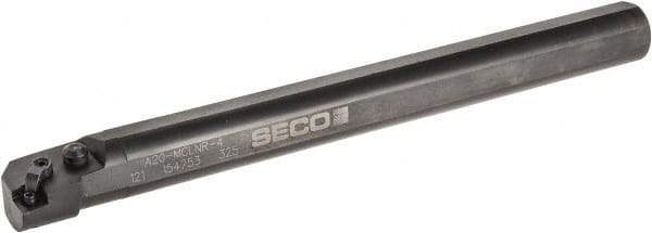 Seco - 1.53" Min Bore Diam, 14" OAL, 1-1/4" Shank Diam, MCLN Indexable Boring Bar - CNMG 432 Insert, Pin & Clamp Holding Method - Eagle Tool & Supply