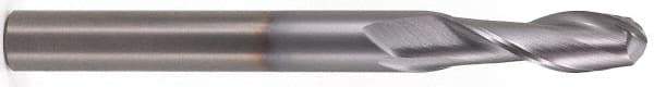 Atrax - 3/4" Diam, 1-1/2" LOC, 2 Flute Solid Carbide Ball End Mill - TiN Finish, Single End, 4" OAL, 3/4" Shank Diam - Eagle Tool & Supply