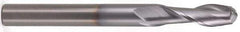 Atrax - 3/4" Diam, 1-1/2" LOC, 2 Flute Solid Carbide Ball End Mill - TiN Finish, Single End, 4" OAL, 3/4" Shank Diam - Eagle Tool & Supply