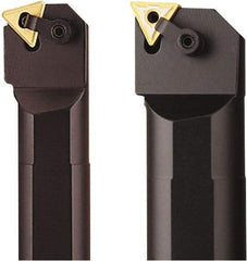 Seco - 1.53" Min Bore Diam, 14" OAL, 1-1/4" Shank Diam, MTUN Indexable Boring Bar - TNMG 322 Insert, Pin & Clamp Holding Method - Eagle Tool & Supply
