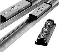 Pacific Bearing - 960mm OAL x 65mm Overall Width x 27mm Overall Height Self Lubricated Linear Guide Systems - 80mm Between Holes, 1338 Lb. Capacity - Eagle Tool & Supply