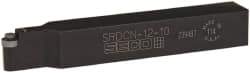 Seco - SRDC, Neutral Cut, 0° Lead Angle, 3/4" Shank Height x 3/4" Shank Width, Neutral Rake Indexable Turning Toolholder - 5" OAL, RCMT Insert Compatibility, Series Screw Lock - Eagle Tool & Supply