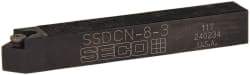 Seco - SSDC, Neutral Cut, 0° Lead Angle, 1/2" Shank Height x 1/2" Shank Width, Neutral Rake Indexable Turning Toolholder - 3-1/2" OAL, SC..32.5. Insert Compatibility, Series Screw Lock - Eagle Tool & Supply