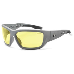 Baldr Yellow Lens Matte Gray Safety Glasses - Eagle Tool & Supply