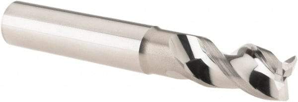 Iscar - 3/8", 3 Flute, Single End, Solid Carbide, 0.02" Corner Radius End Mill - 2-1/2" OAL, Right Hand Flute, 0.6" LOC, Right Hand Cut, 1-1/8" Extended Reach - Eagle Tool & Supply