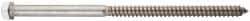 Value Collection - 5/8" Screw, 4" Length Under Head, Stainless Steel, Hex Head Lag Screw - Uncoated, Grade 18-8 - Eagle Tool & Supply