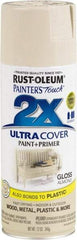 Rust-Oleum - Almond (Color), Gloss, Enamel Spray Paint - 8 to 12 Sq Ft per Can, 12 oz Container - Eagle Tool & Supply