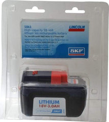 Lincoln - 18 Volt, Grease Gun Battery - Lithium-Ion, 1 hr Charge Time & 3 Ah Battery Capacity - Eagle Tool & Supply