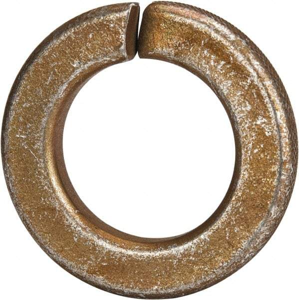 Made in USA - 5/8", 0.156" Thick Split Lock Washer - 1060 Spring Steel, Zinc Yellow Dichromate Finish, 0.628" Min ID, 0.641" Max ID, 1.073" Max OD - Eagle Tool & Supply