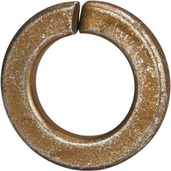 Made in USA - 5/8", 0.156" Thick Split Lock Washer - 1060 Spring Steel, Zinc Yellow Dichromate Finish, 0.628" Min ID, 0.641" Max ID, 1.073" Max OD - Eagle Tool & Supply