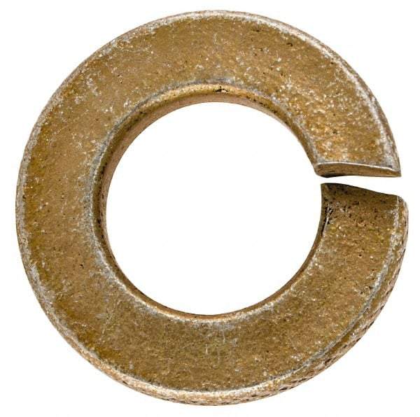 Made in USA - 5/16", 0.078" Thick Split Lock Washer - 1060 Spring Steel, Zinc Yellow Dichromate Finish, 0.314" Min ID, 0.322" Max ID, 0.583" Max OD - Eagle Tool & Supply