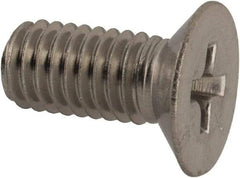 Made in USA - #10-32 UNF, 7/16" OAL Phillips Drive Machine Screw - Flat Head, Grade 18-8 Stainless Steel, Without Washer - Eagle Tool & Supply