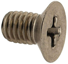 Made in USA - #10-32 UNF, 5/16" OAL Phillips Drive Machine Screw - Flat Head, Grade 18-8 Stainless Steel, Without Washer - Eagle Tool & Supply
