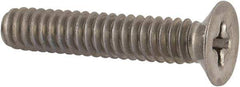 Made in USA - #10-24 UNC, 1" OAL Phillips Drive Machine Screw - Flat Head, Grade 18-8 Stainless Steel, Without Washer - Eagle Tool & Supply