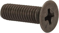 Made in USA - #10-32 UNF, 5/8" OAL Phillips Drive Machine Screw - Flat Head, Grade 18-8 Stainless Steel, Passivated Finish, Without Washer - Eagle Tool & Supply
