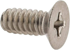Made in USA - #10-24 UNC, 7/16" OAL Phillips Drive Machine Screw - Flat Head, Grade 18-8 Stainless Steel, Without Washer - Eagle Tool & Supply