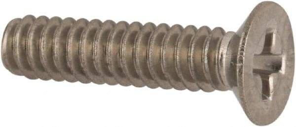 Made in USA - #4-40 UNC, 1/2" OAL Phillips Drive Machine Screw - Flat Head, Grade 18-8 Stainless Steel, Passivated Finish, Without Washer - Eagle Tool & Supply
