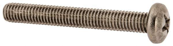 Made in USA - #10-32 UNF, 1-1/2" Length Under Head Phillips Drive Machine Screw - Pan Head, Grade 18-8 Stainless Steel, Black Oxide Finish, Without Washer - Eagle Tool & Supply