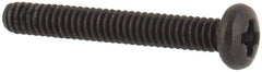 Made in USA - #0-80 UNF, 7/16" Length Under Head Phillips Drive Machine Screw - Pan Head, Grade 18-8 Stainless Steel, Black Oxide Finish, Without Washer - Eagle Tool & Supply